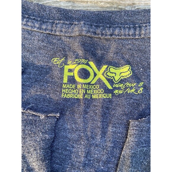 Fox Racing Women's T-Shirt Gray Size Small Short Sleeve Graphic Tee Y2K Grunge - Picture 2 of 14